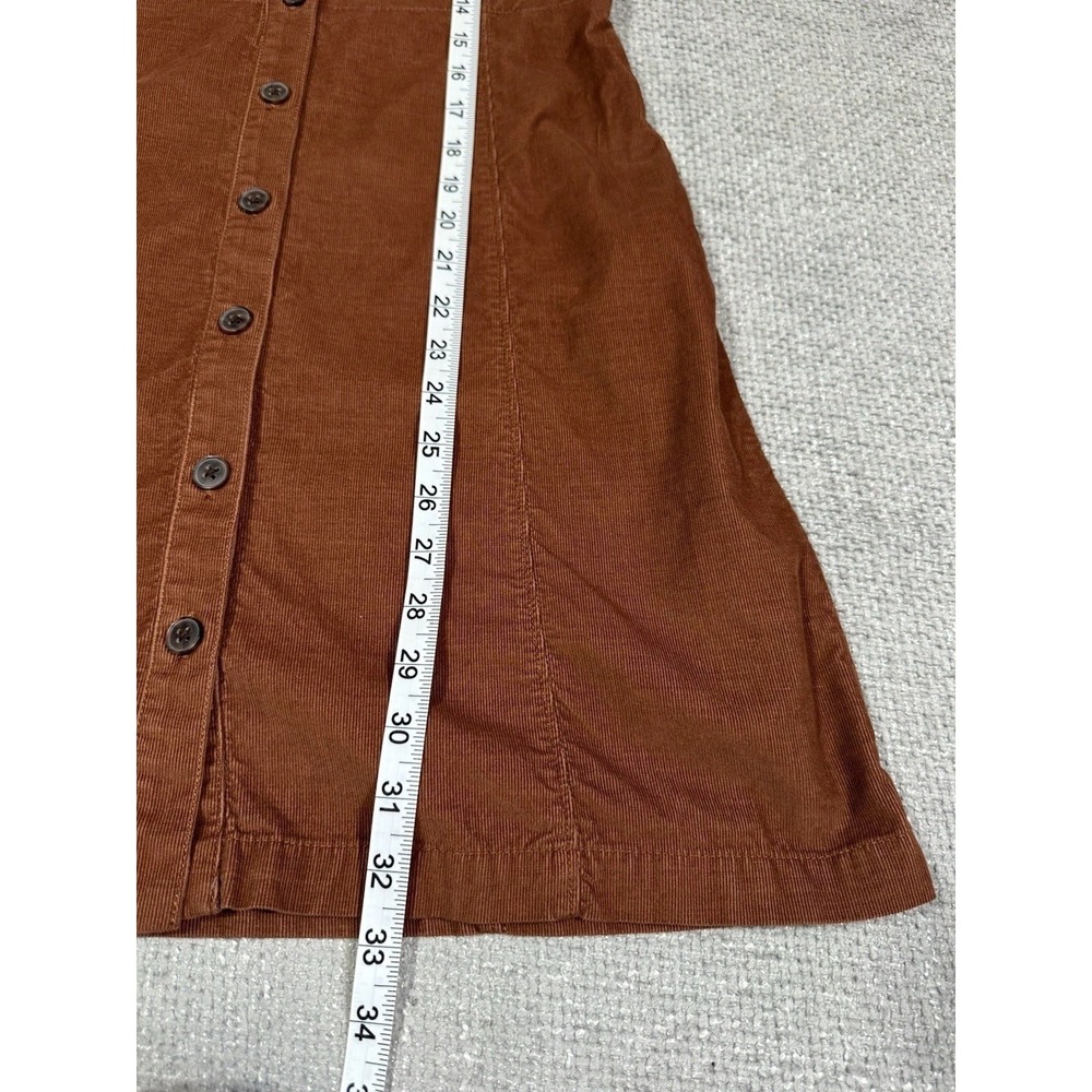 Gap Dress Womens XS Saddle Brown Corduroy Puff Sleeve Mini Button Front - Picture 5 of 9